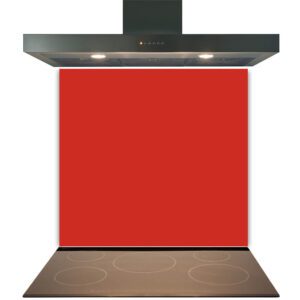 Kitchen cooktop with overhead exhaust hood, featuring a Grey Kitchen Glass Splashback Toughened & Heat Resistant.
