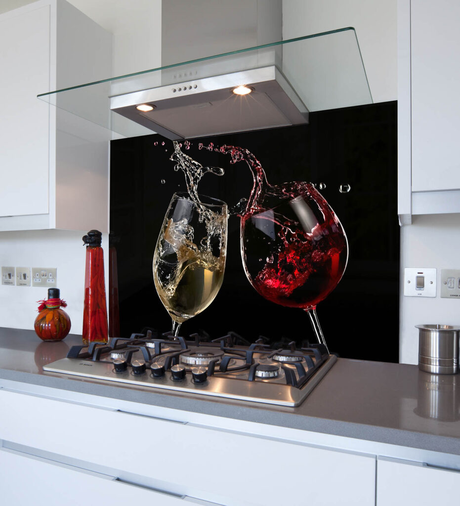 Wine Glass Printed Glass Splashbacks