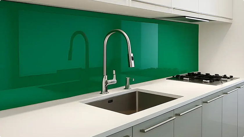 Coloured glass splashbacks
